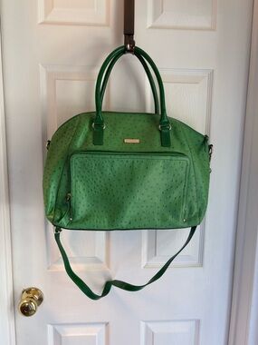 Vintage Kate Spade Green Women's Faux Ostrich Overnight Tote